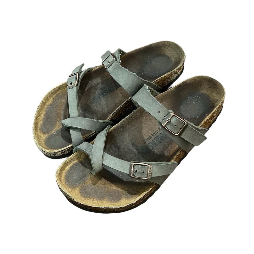 Birkenstock Women’s Mayari Birkibuc Stone Sandals Criss Cross Straps